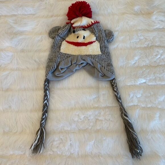 Sock Monkey Snow Beanie Hat (O/S) - Picture 1 of 5